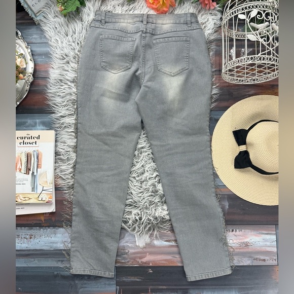 Boston Proper Gray Tassel Jeans - Picture 2 of 11